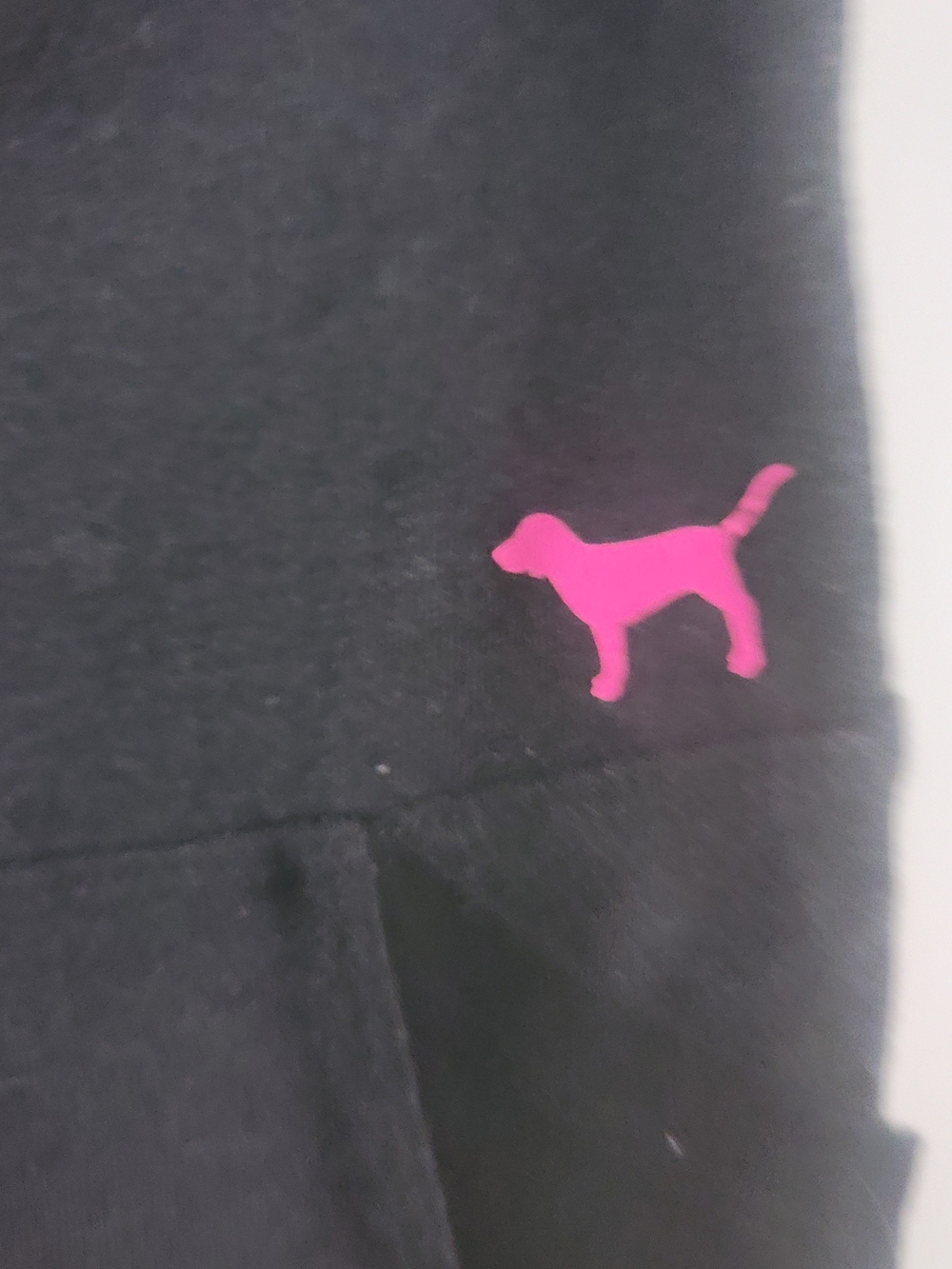 Black Leggings Yoga Pants  with Pink Accents - PINK Victoria's Secret Graphic - Picture 5 of 9